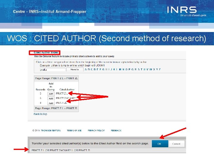 WOS : CITED AUTHOR (Second method of research) 