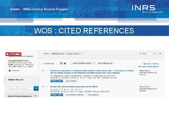 WOS : CITED REFERENCES 
