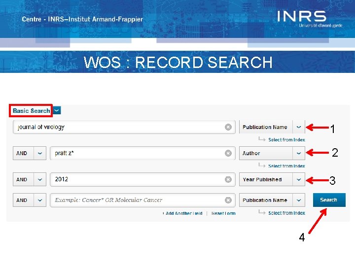 WOS : RECORD SEARCH 1 2 3 4 