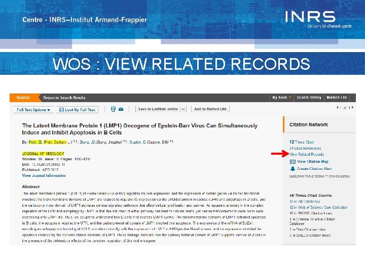 WOS : VIEW RELATED RECORDS 