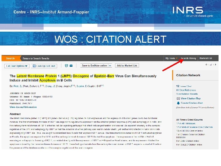 WOS : CITATION ALERT 