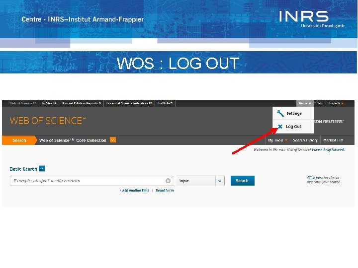 WOS : LOG OUT 