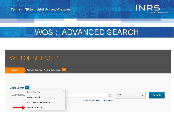 WOS : ADVANCED SEARCH 