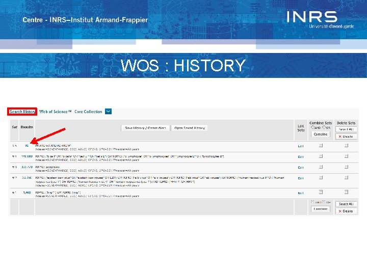 WOS : HISTORY 