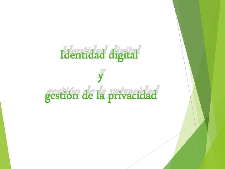 Identidad digital y gestión de la privacidad 