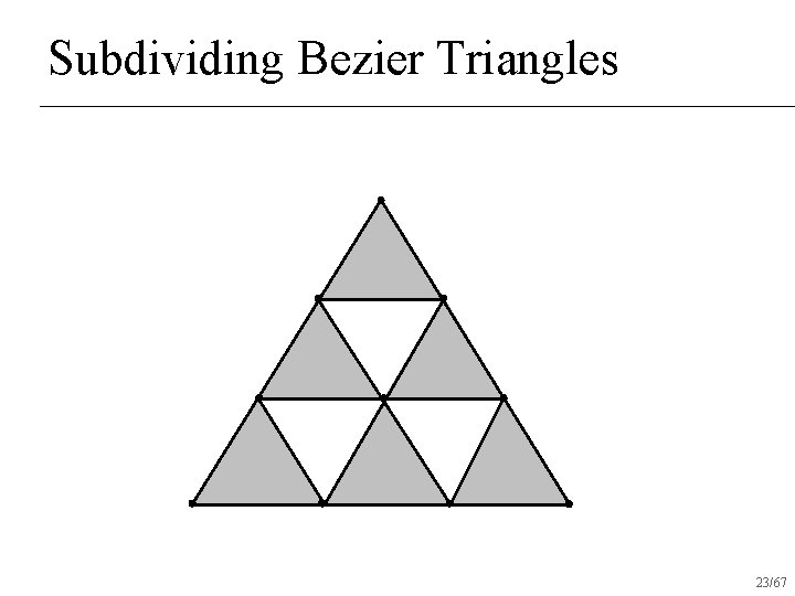 Subdividing Bezier Triangles 23/67 