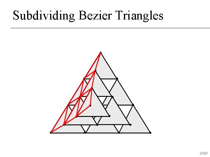 Subdividing Bezier Triangles 27/67 