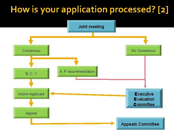 How is your application processed? [2] Joint meeting Consensus B, C, Y Inform Applicant