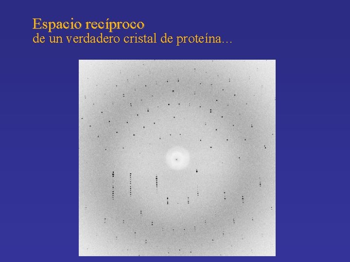 Espacio recíproco de un verdadero cristal de proteína… 