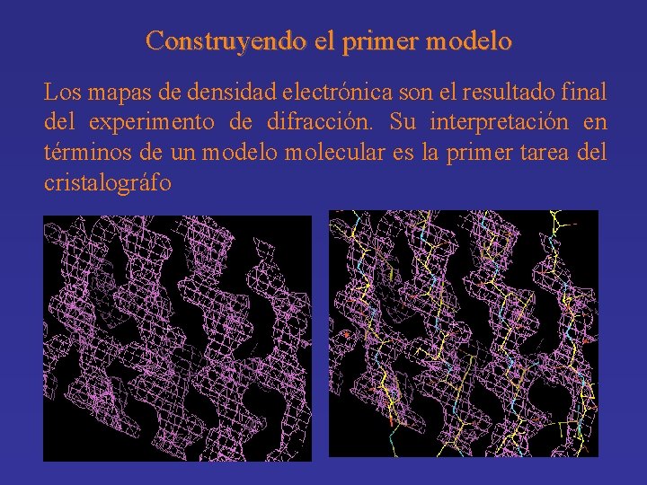 Construyendo el primer modelo Los mapas de densidad electrónica son el resultado final del