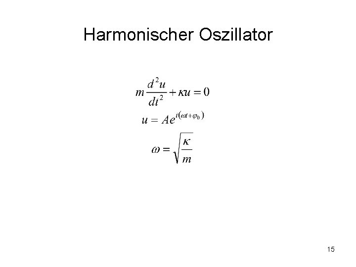 Harmonischer Oszillator 15 