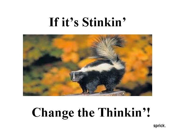 If it’s Stinkin’ Change the Thinkin’! sprick. 