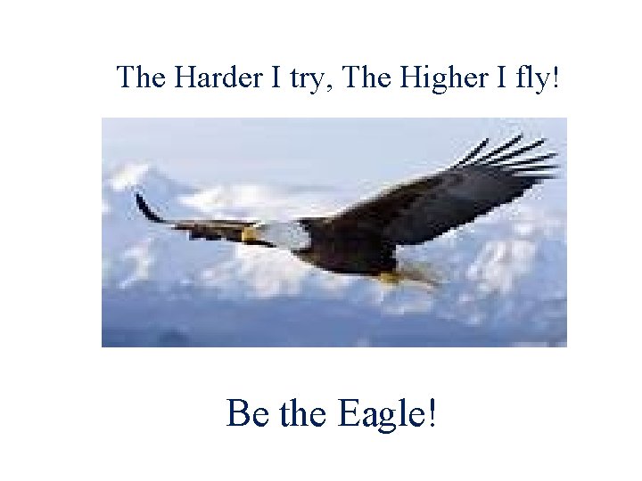  The Harder I try, The Higher I fly! Be the Eagle! 