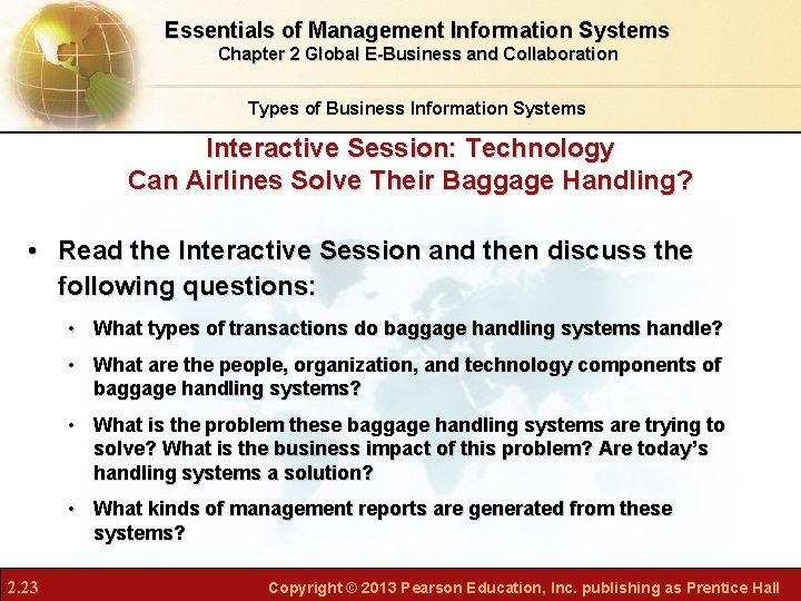 Essentials of Management Information Systems Chapter 2 Global E-Business and Collaboration Types of Business