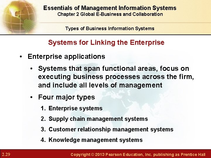 Essentials of Management Information Systems Chapter 2 Global E-Business and Collaboration Types of Business