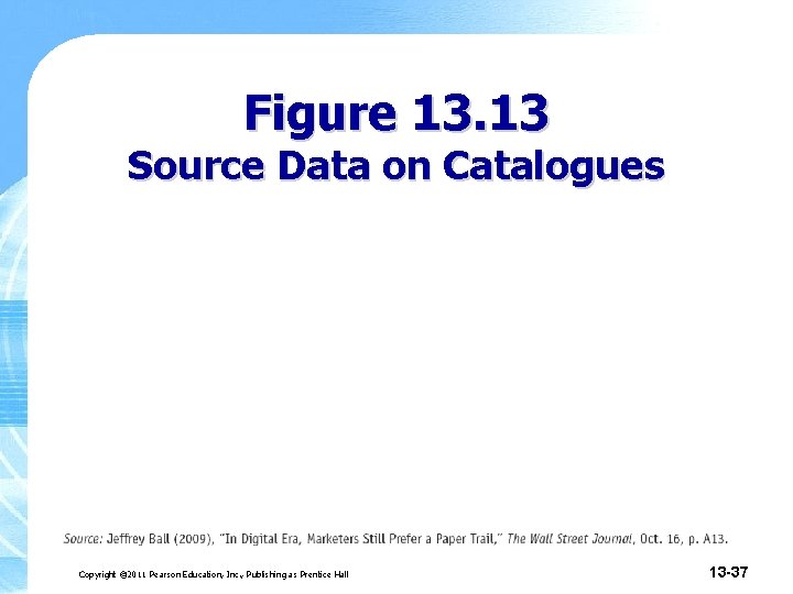 Figure 13. 13 Source Data on Catalogues Copyright © 2011 Pearson Education, Inc. ,