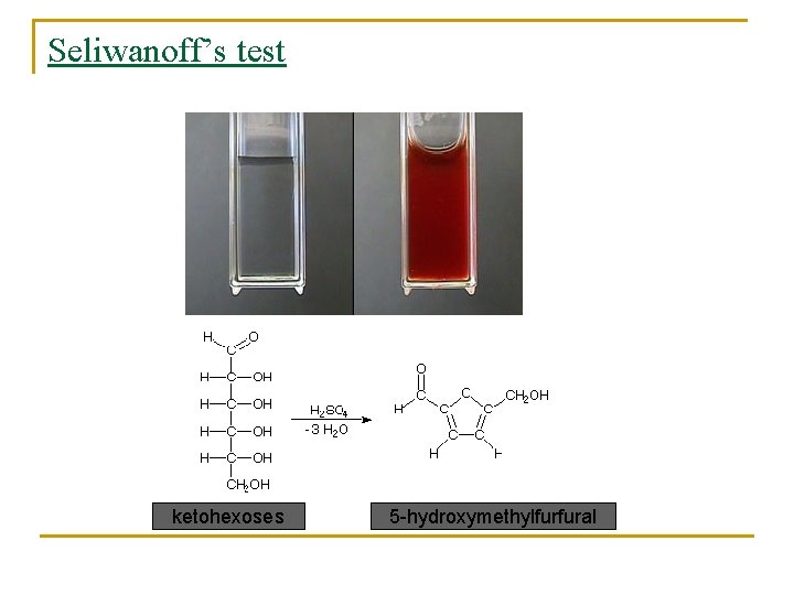 Seliwanoff’s test ketohexoses 5 -hydroxymethylfurfural 
