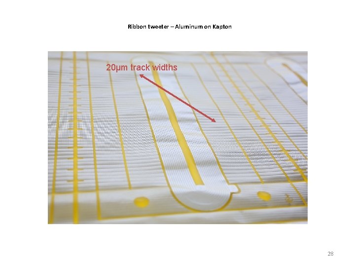 Ribbon tweeter – Aluminum on Kapton 20µm track widths 28 