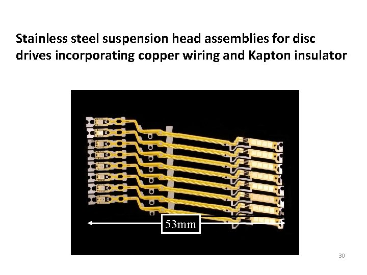 Stainless steel suspension head assemblies for disc drives incorporating copper wiring and Kapton insulator