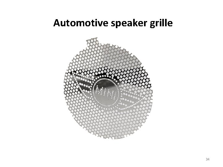 Automotive speaker grille 34 