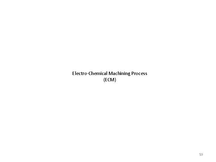 Electro-Chemical Machining Process (ECM) 59 