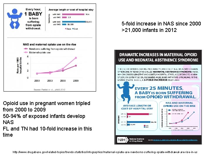 5 -fold increase in NAS since 2000 >21, 000 infants in 2012 Opioid use