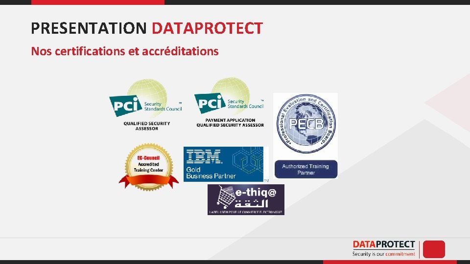 PRESENTATION DATAPROTECT . Nos certifications et accréditations . 