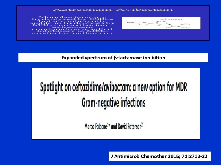 Expanded spectrum of β-lactamase inhibition J Antimicrob Chemother 2016; 71: 2713 -22 