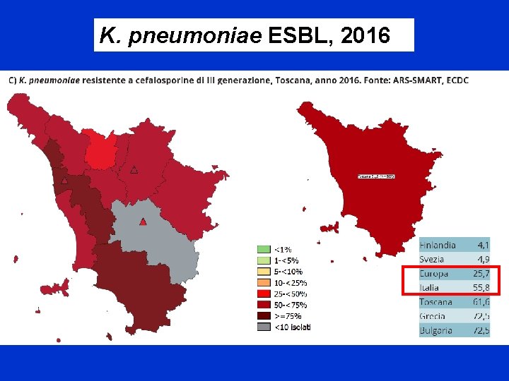 K. pneumoniae ESBL, 2016 