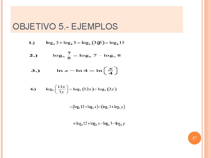 OBJETIVO 5. - EJEMPLOS 37 