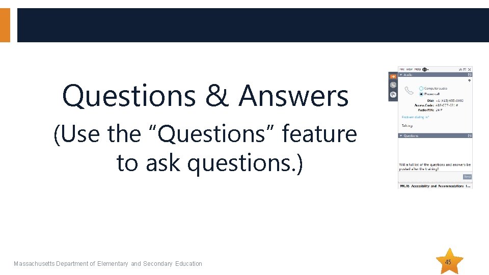 Questions & Answers (Use the “Questions” feature to ask questions. ) Massachusetts Department of