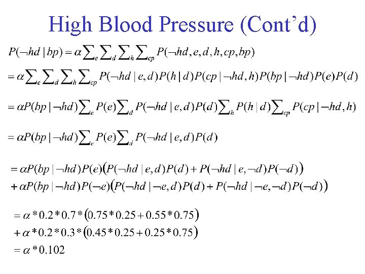 High Blood Pressure (Cont’d) 