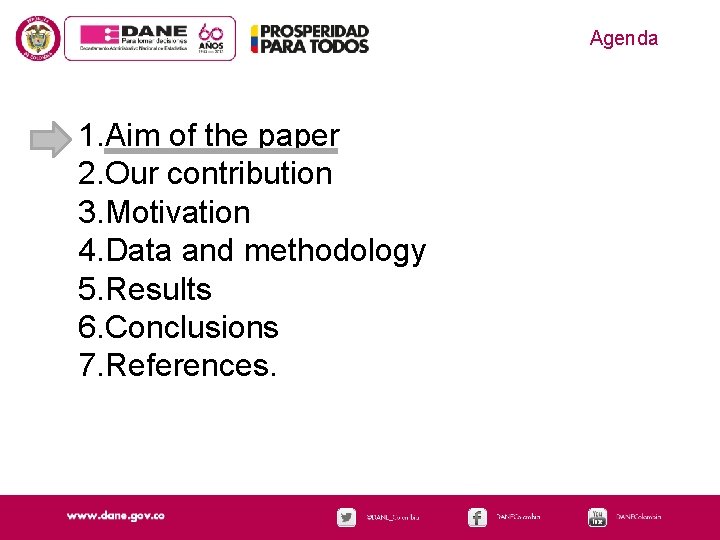 Agenda 1. Aim of the paper 2. Our contribution 3. Motivation 4. Data and