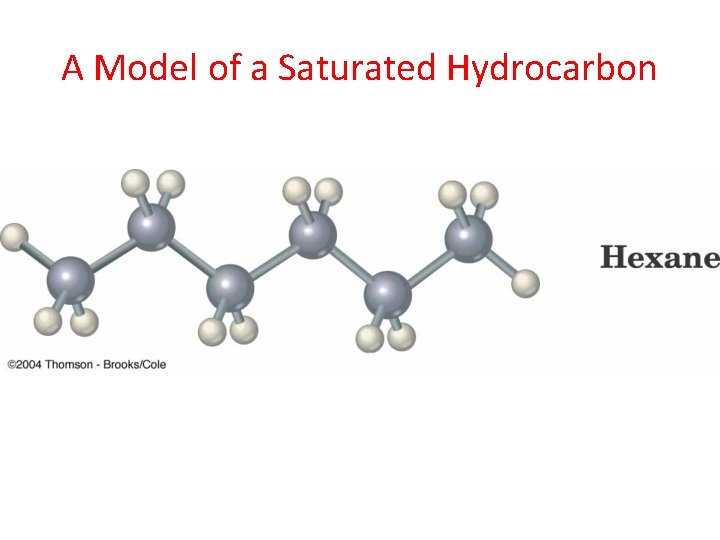A Model of a Saturated Hydrocarbon  A Model of a Saturated Hydrocarbon