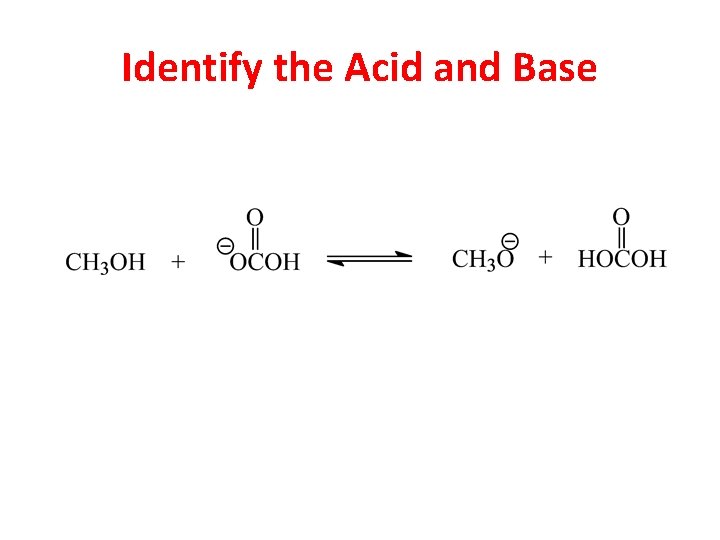 Identify the Acid and Base  Identify the Acid and Base