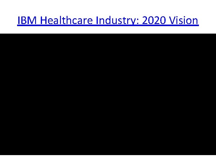 IBM Healthcare Industry: 2020 Vision 