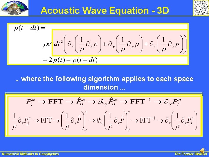 Acoustic Wave Equation - 3 D . . where the following algorithm applies to