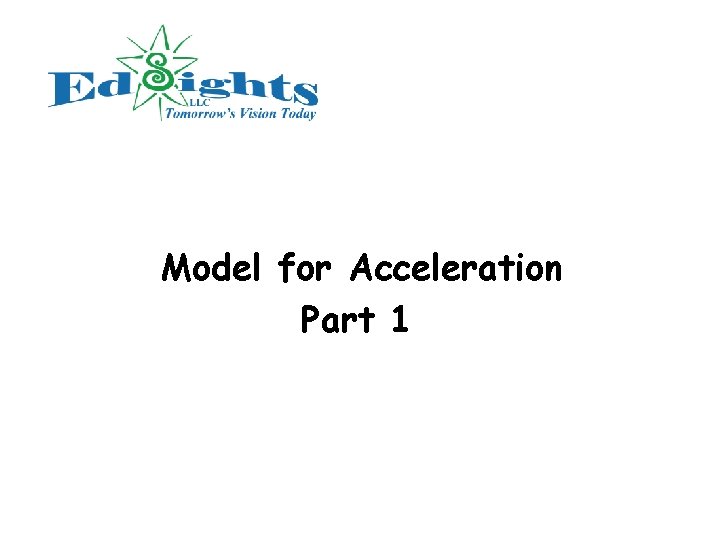 Model for Acceleration Part 1 