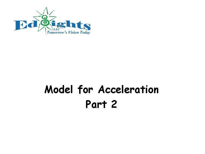Model for Acceleration Part 2 