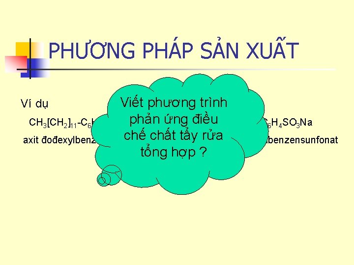 PHƯƠNG PHÁP SẢN XUẤT Viết phương trình Na CO 3 điều CH 3[CH 2]11