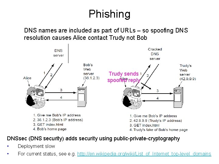 Phishing DNS names are included as part of URLs – so spoofing DNS resolution