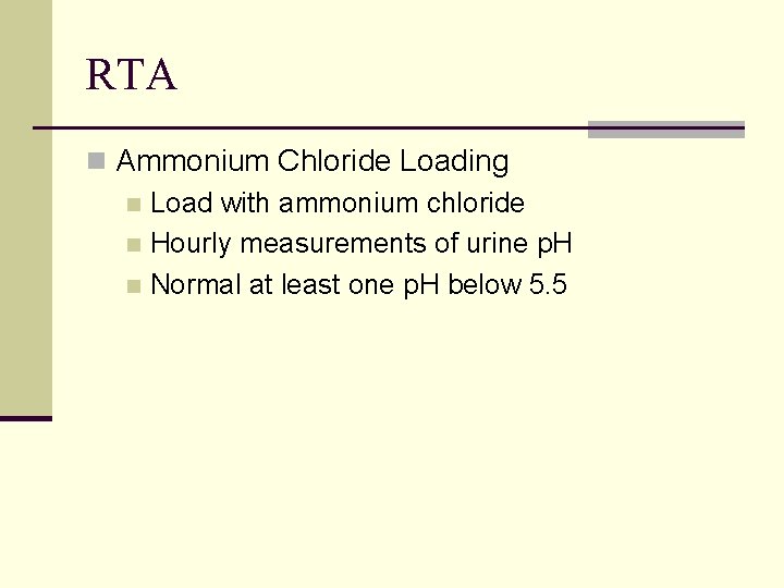 RTA n Ammonium Chloride Loading n Load with ammonium chloride n Hourly measurements of