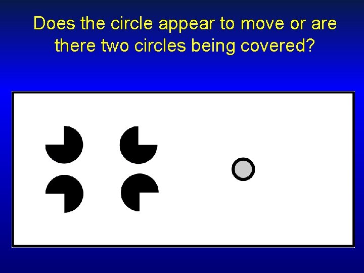 Does the circle appear to move or are there two circles being covered? 