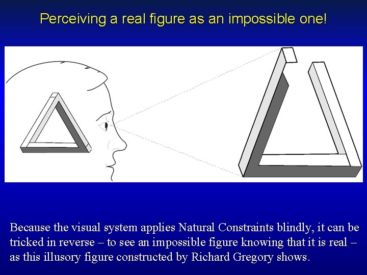 Perceiving a real figure as an impossible one! Because the visual system applies Natural