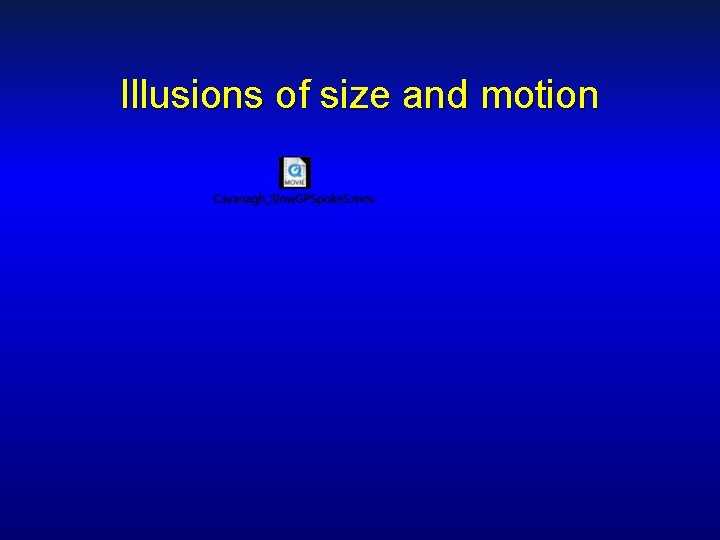 Illusions of size and motion 