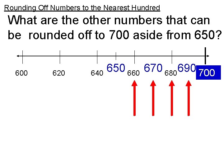 Rounding Off Numbers to the Nearest Hundred What are the other numbers that can