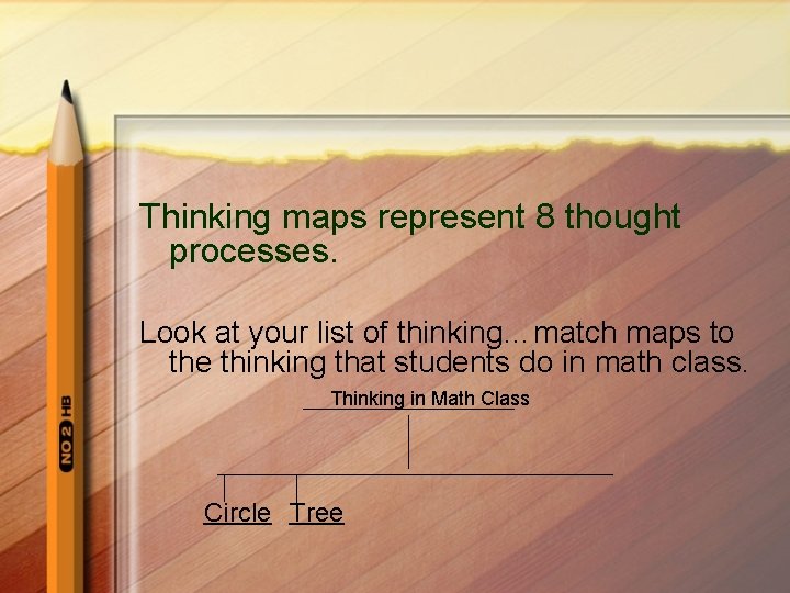 Thinking maps represent 8 thought processes. Look at your list of thinking…match maps to