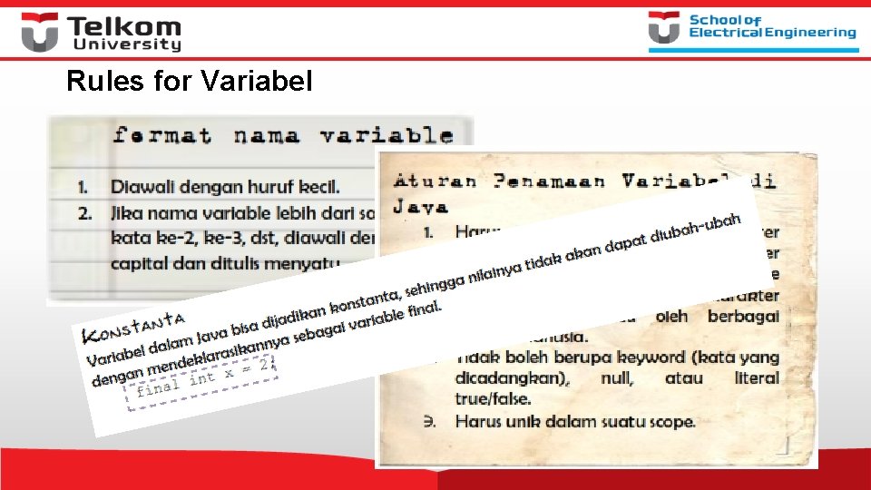 Rules for Variabel Rules for Variabel