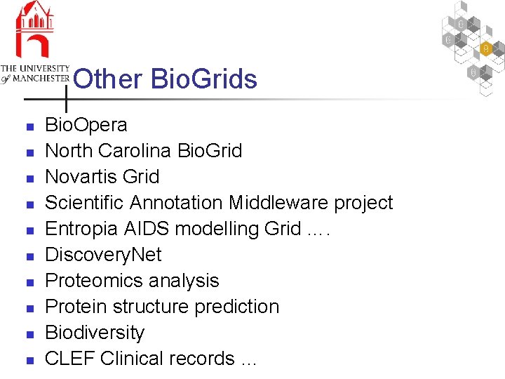 Other Bio. Grids n n n n n Bio. Opera North Carolina Bio. Grid