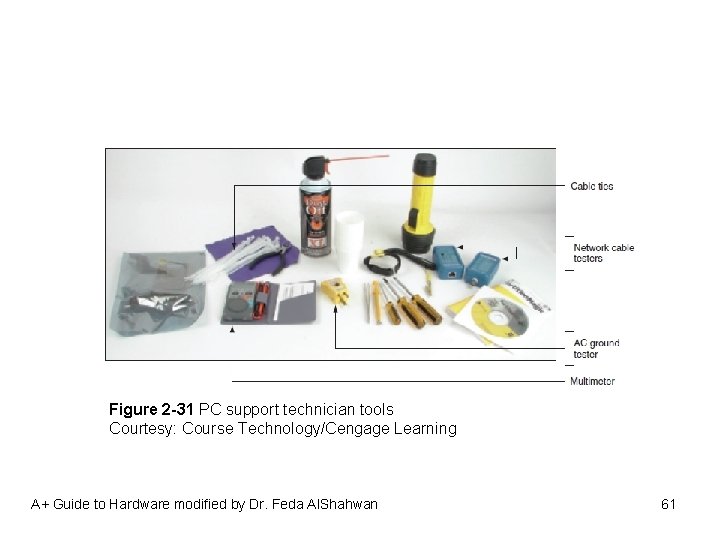 Figure 2 -31 PC support technician tools Courtesy: Course Technology/Cengage Learning A+ Guide to